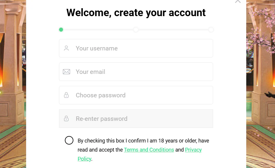 OneCasino casino account registration